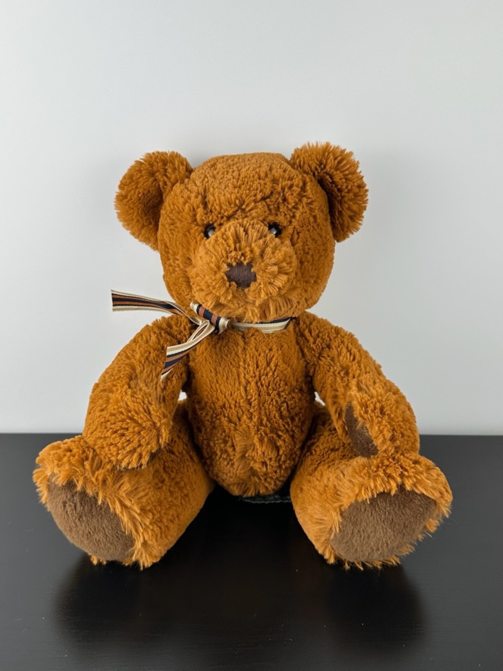 Russ Berrie Westin Bear Teddy From the Past 10” Copper Brown Plush Striped Bow